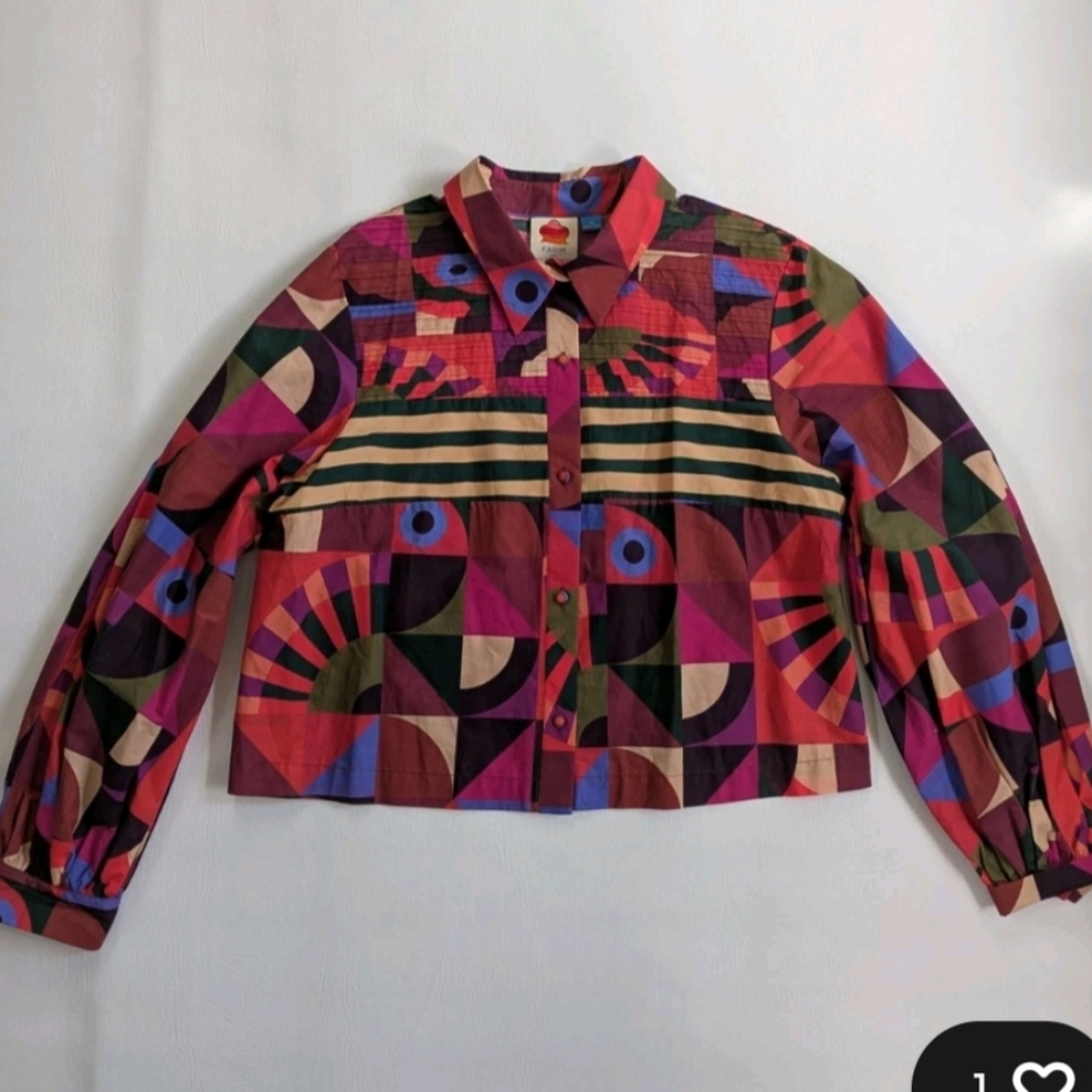 FARM Rio Multicolor Graphic Patchwork Blazer Jacket - Picture 3 of 11
